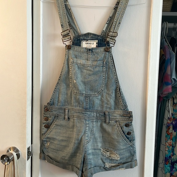 Forever 21 Denim - Denim Short Overalls